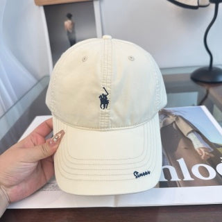 Ralph Lauren Hat Ivory Pony Script-Embroidered Baseball Cap