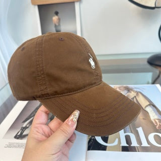 Ralph Lauren Hat Walnut Brown Pony Script-Detail Baseball Cap