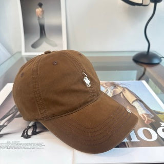 Ralph Lauren Hat Walnut Brown Pony Script-Detail Baseball Cap