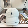 Ralph Lauren Hat Pale Blue Pony Script-Brim Baseball Cap