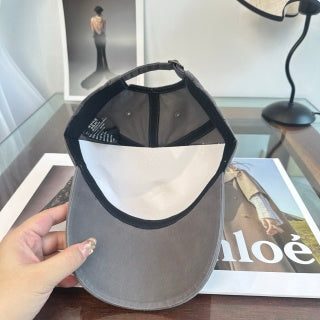 Ralph Lauren Hat Gray Washed Pony Script-Brim Baseball Cap