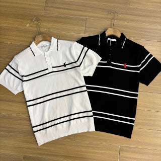 Ralph Lauren Striped Ice Silk Knit Polo Shirt