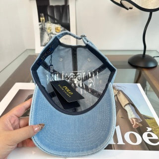 Ralph Lauren Hat Light Blue Washed Pony Baseball Cap
