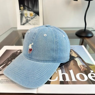 Ralph Lauren Hat Light Blue Washed Pony Baseball Cap