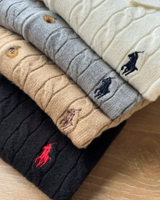 Ralph Lauren Cable-Knit Short Sleeve Polo Sweater