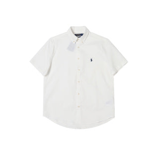 Ralph Lauren Shirt Linen Short Sleeve Classic Button Down Shirt