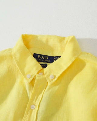 Ralph Lauren Shirt Washed Linen Classic Button Down Long Sleeve Shirt