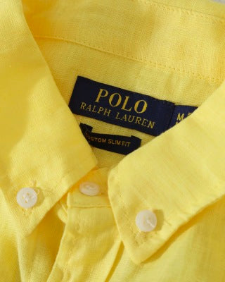 Ralph Lauren Shirt Washed Linen Classic Button Down Long Sleeve Shirt