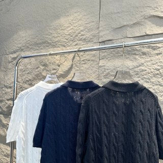 Ralph Lauren Cable Knit Short Sleeve Polo Shirt