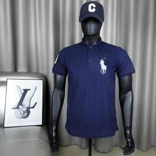 Ralph Lauren Polo Shirt Navy Big Pony 03 Patch Cotton Piqué Polo