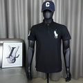 Ralph Lauren Polo Shirt Black Big Pony 03 Patch Cotton Piqué Polo