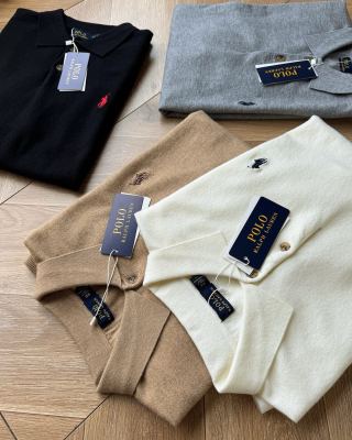 Ralph Lauren Polo Shirt Fine-Gauge Knit Ribbed Hem Polo
