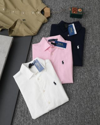 Ralph Lauren Shirt Linen Short Sleeve Button-Front Shirt