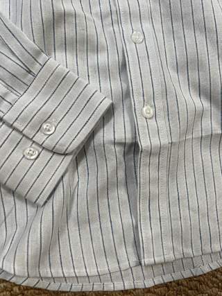 Ralph Lauren Shirt Linen Pinstripe Long Sleeve Shirt