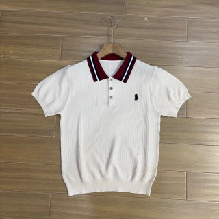 Ralph Lauren Polo Shirt Contrast Collar Knit Short Sleeve Polo