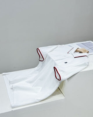 Ralph Lauren Tipped Collar Cotton Mesh Polo Shirt