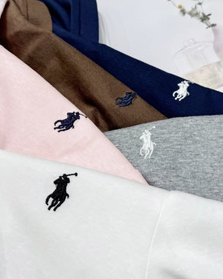 Ralph Lauren Polo Shirt Women's Cotton Ribbed Collar Polo