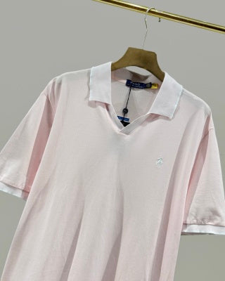 Ralph Lauren V-Neck Contrast Trim Cotton Polo Shirt