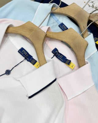 Ralph Lauren V-Neck Contrast Trim Cotton Polo Shirt
