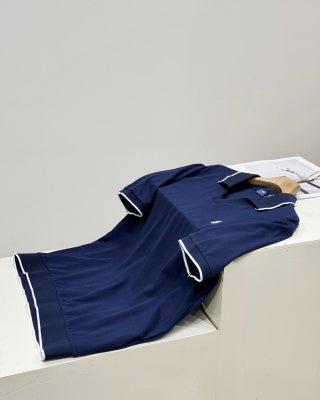 Ralph Lauren V-Neck Contrast Trim Cotton Polo Shirt