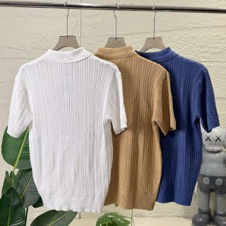 Ralph Lauren Cable Knit Cotton Polo Shirt