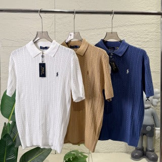 Ralph Lauren Cable Knit Cotton Polo Shirt